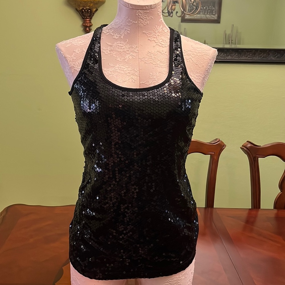 Black sequins top
